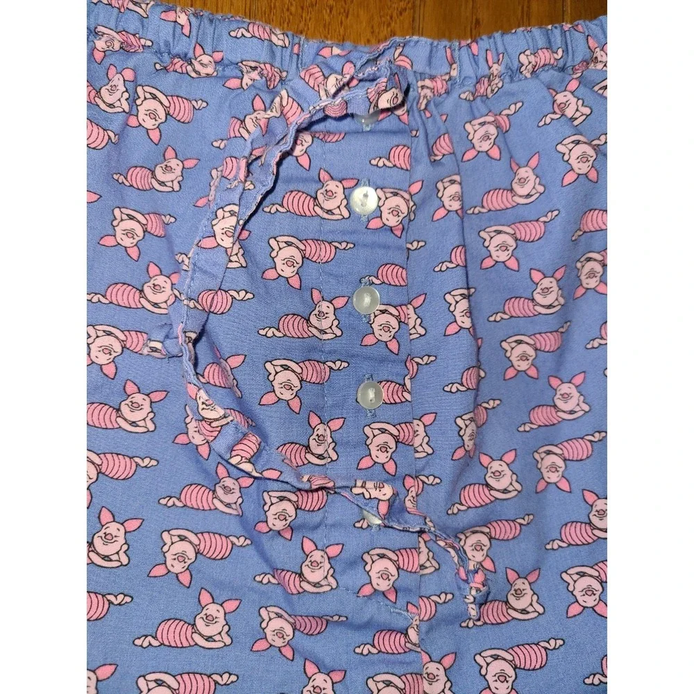 DISNEY Boxers PIGLET SHORTS SIZE XL‎ Blue and Pink Elastic Waist Tie Sz Small